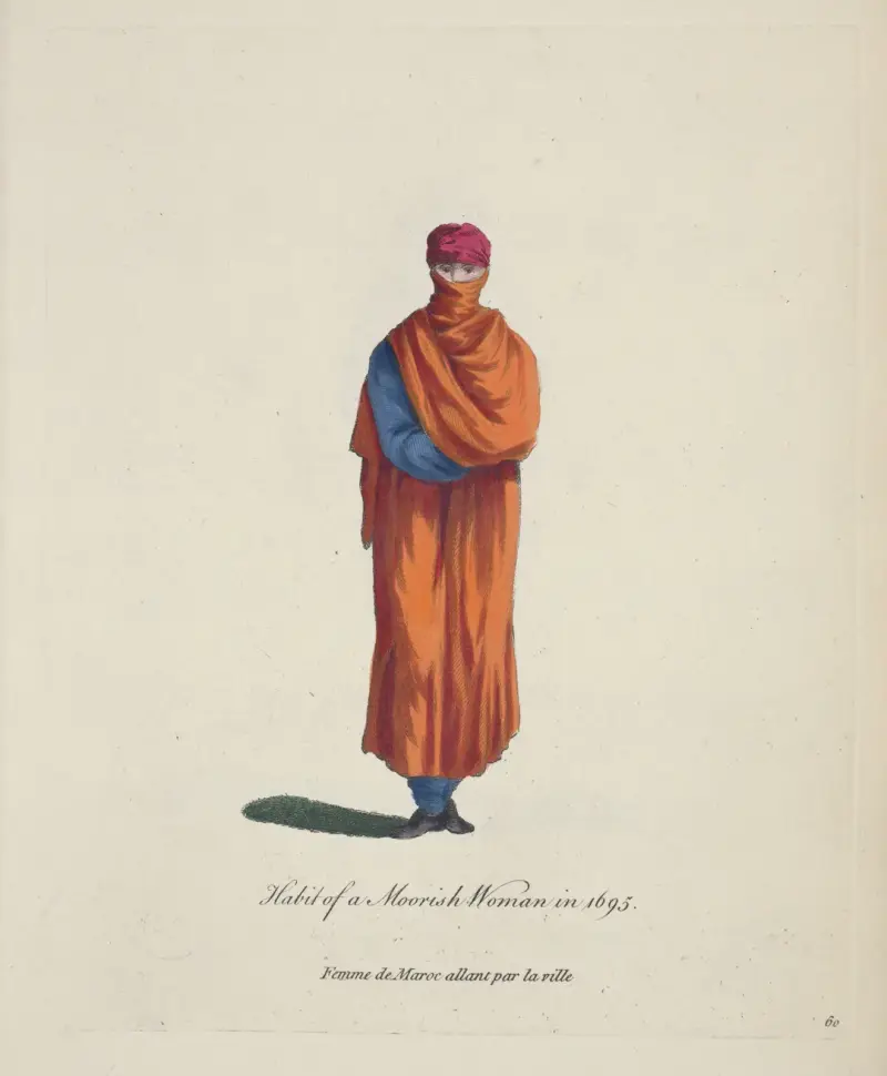 Mourová žena v roce 1695, jdoucí městem, Charles Grignion