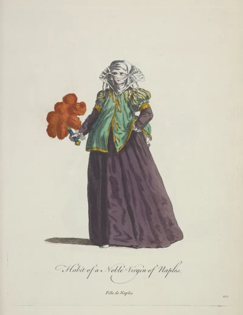 Tracht einer adligen Jungfrau aus Neapel. Fille Naples von Charles Grignion