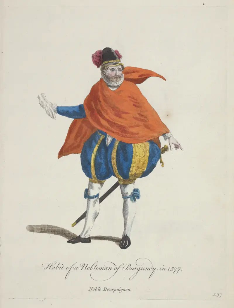 Tracht eines burgundischen Adligen 1577 von Charles Grignion