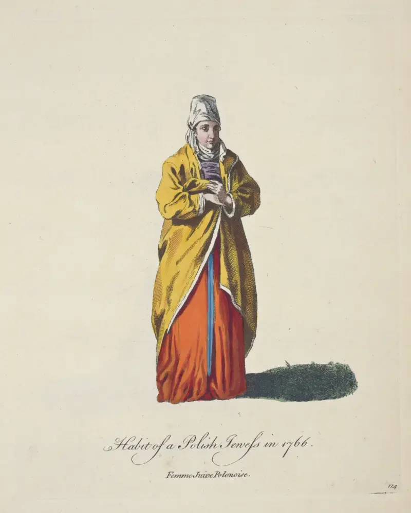 Habit of a Polish Jewess in 1766. Femme Juixe Polonoise, Charles Grignion