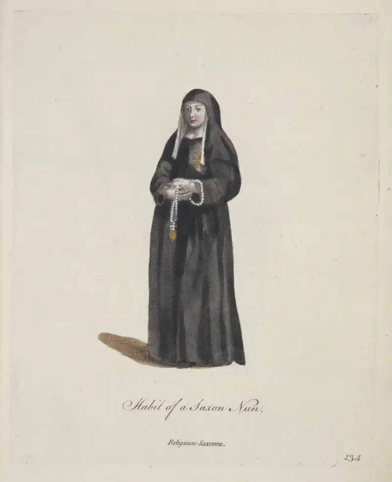 Saxisk nunna. Religieuse Saxonne. av Charles Grignion