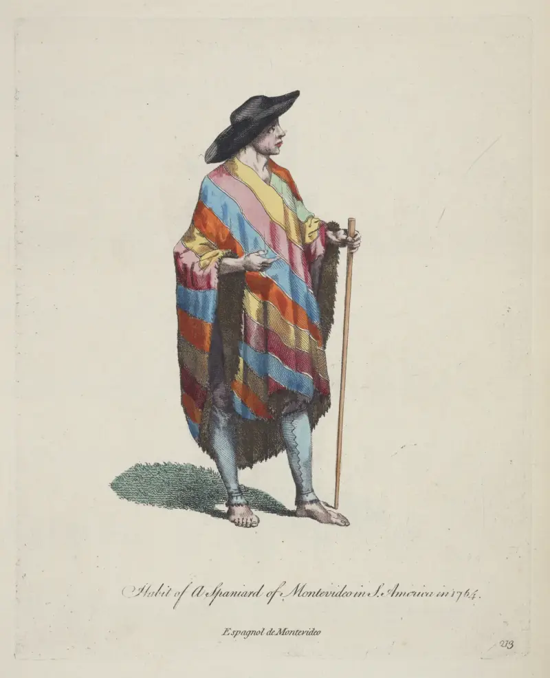 Tracht eines Spaniers aus Montevideo in Südamerika im Jahr 1764. Spanier aus Montevideo von Charles Grignion