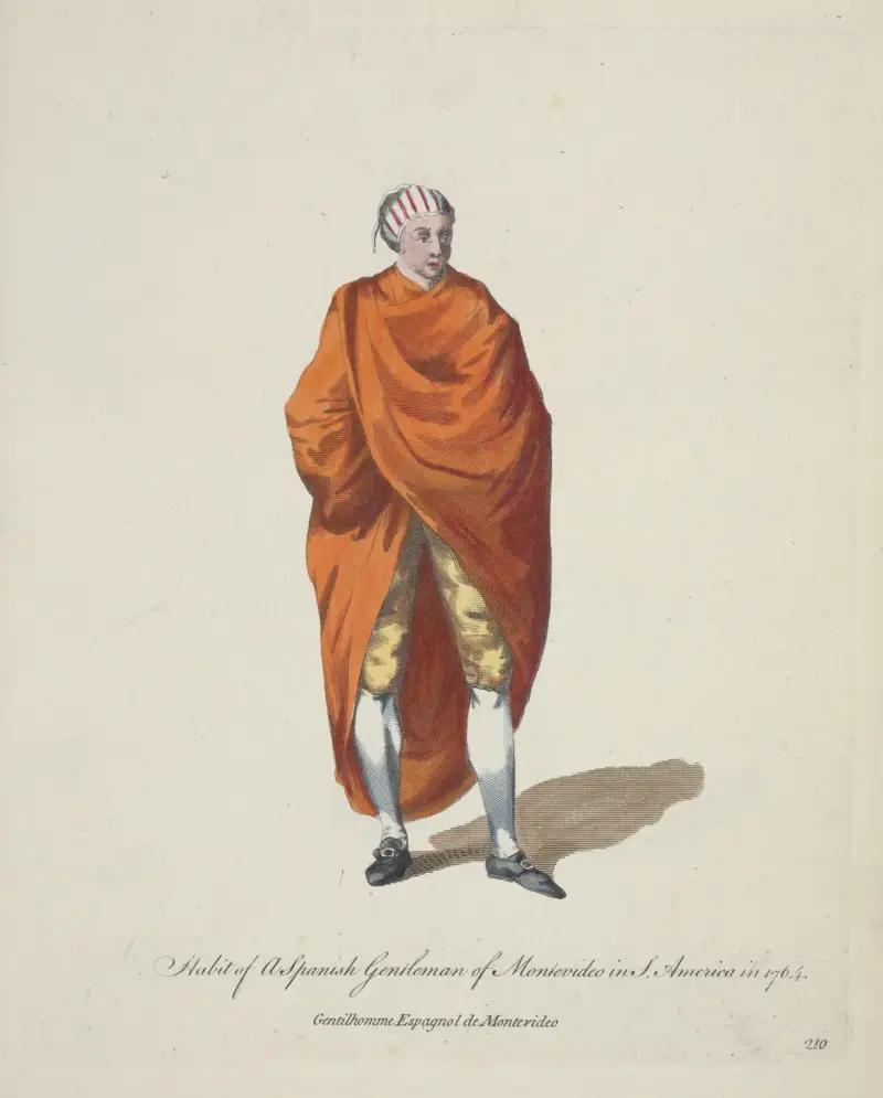 Strój hiszpańskiego szlachcica z Montevideo w Ameryce Południowej w 1764 roku, Charles Grignion