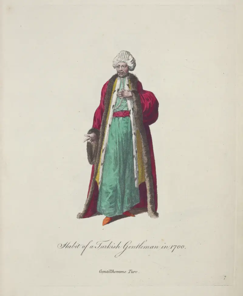 Tracht eines türkischen Gentlemans im Jahr 1700. Gentillhomme Turc von Charles Grignion