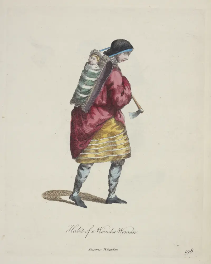 Oblečení ženy Wiendot. Femme Wiendot, Charles Grignion