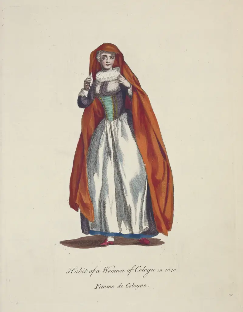 Žena z Kolína nad Rýnem v oděvu z roku 1640, Charles Grignion