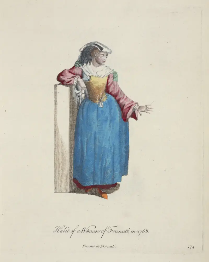 Tracht einer Frau aus Frascati im Jahr 1768 von Charles Grignion