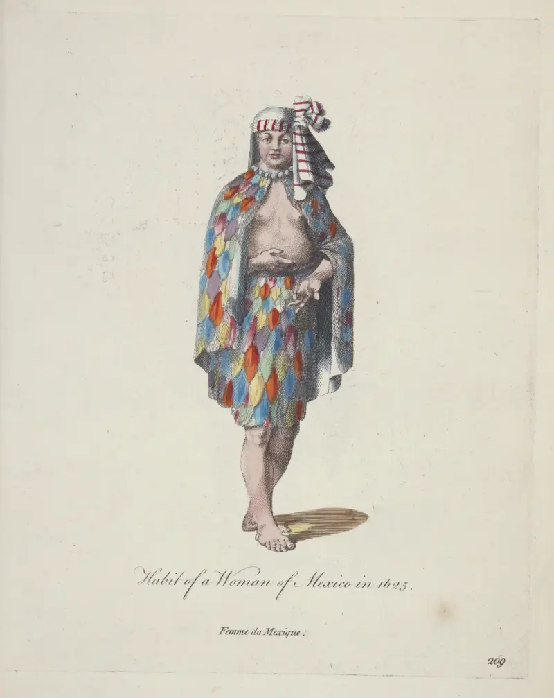 Tracht einer Frau aus Mexiko im Jahr 1625 von Charles Grignion