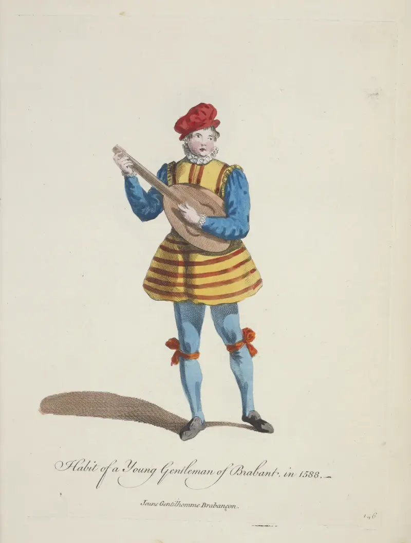 Ung adelsmans dräkt i Brabant 1588 av Charles Grignion