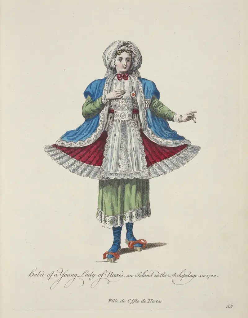 Tracht einer jungen Dame aus Naxos, 1700 von Charles Grignion