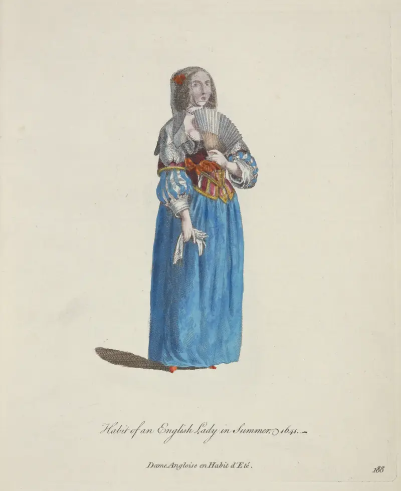Engelsk dam i sommardräkt, 1641 av Charles Grignion