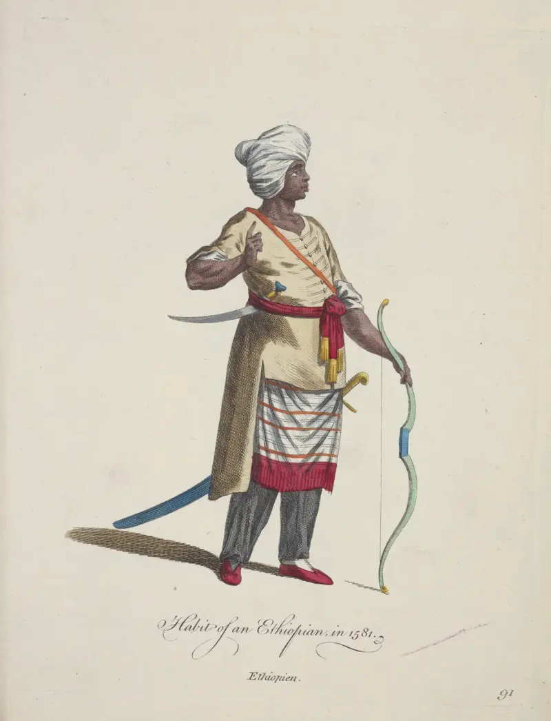Habit of an Ethiopian in 1581. Ethiopien. av Charles Grignion