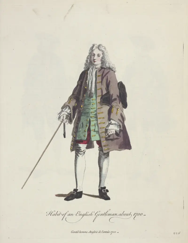 Englische Herrentracht um 1700 von Charles Grignion