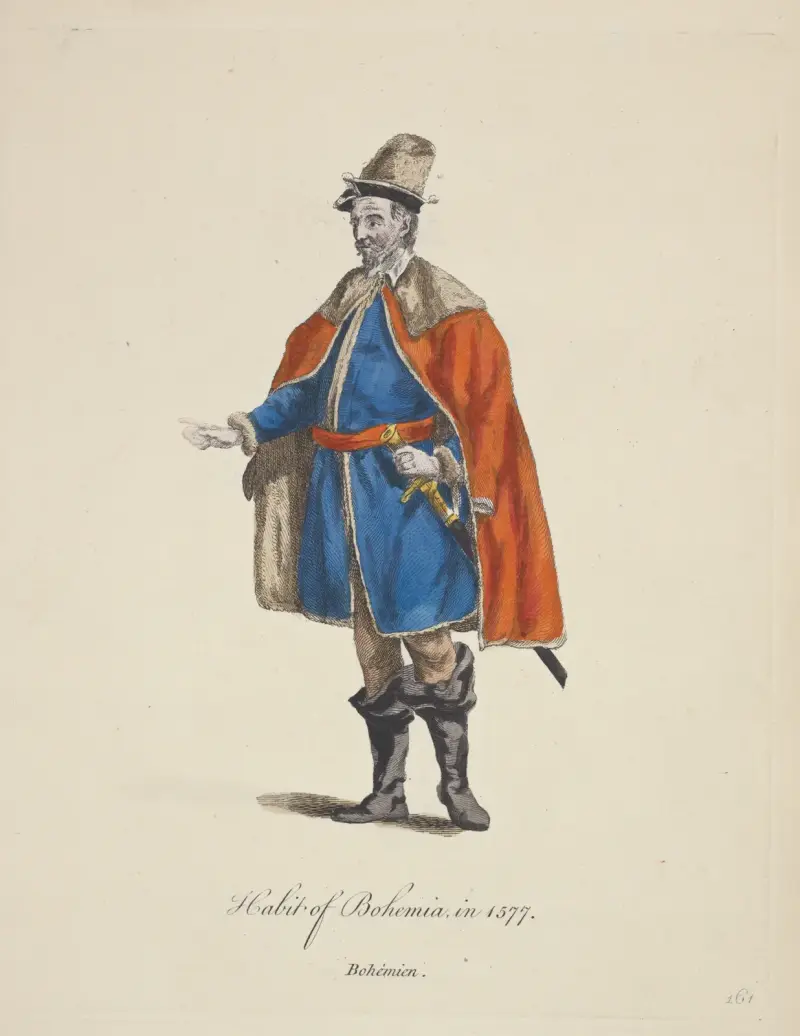 Böhmisk dräkt 1577. Böhmier. av Charles Grignion