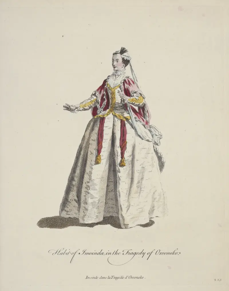 Imoindin kostým v tragédii Oroonoko, 1757 – č. 2, Charles Grignion