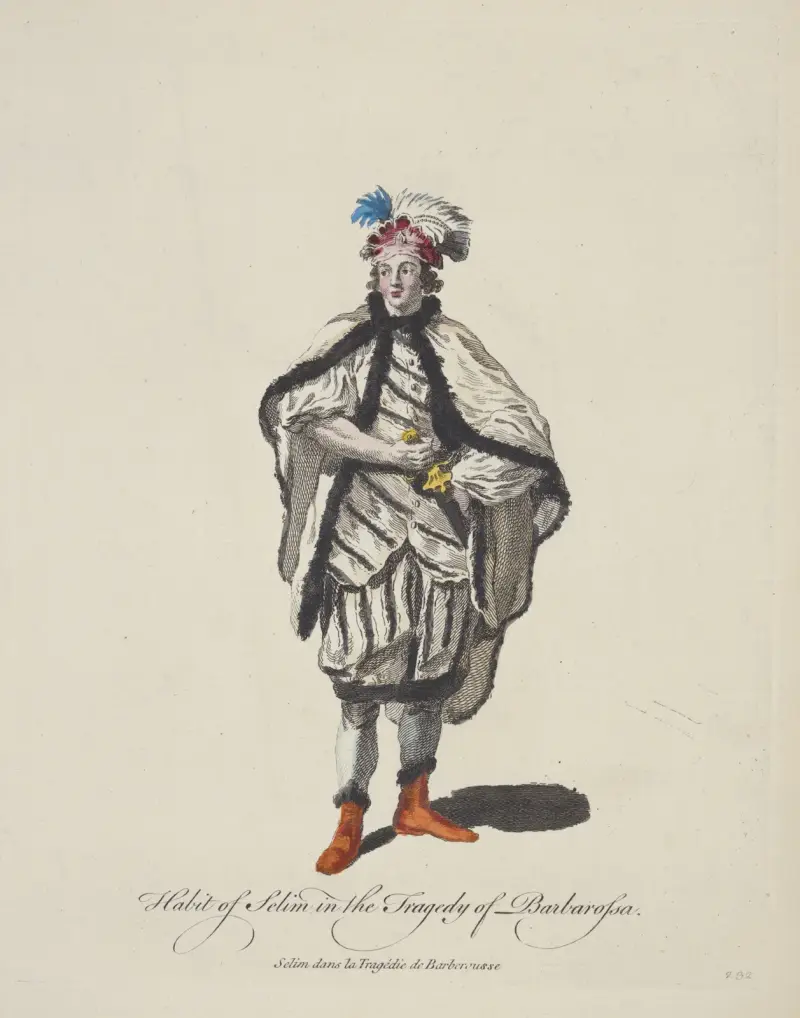 Tracht Selims in der Tragödie Barbarossa von Charles Grignion