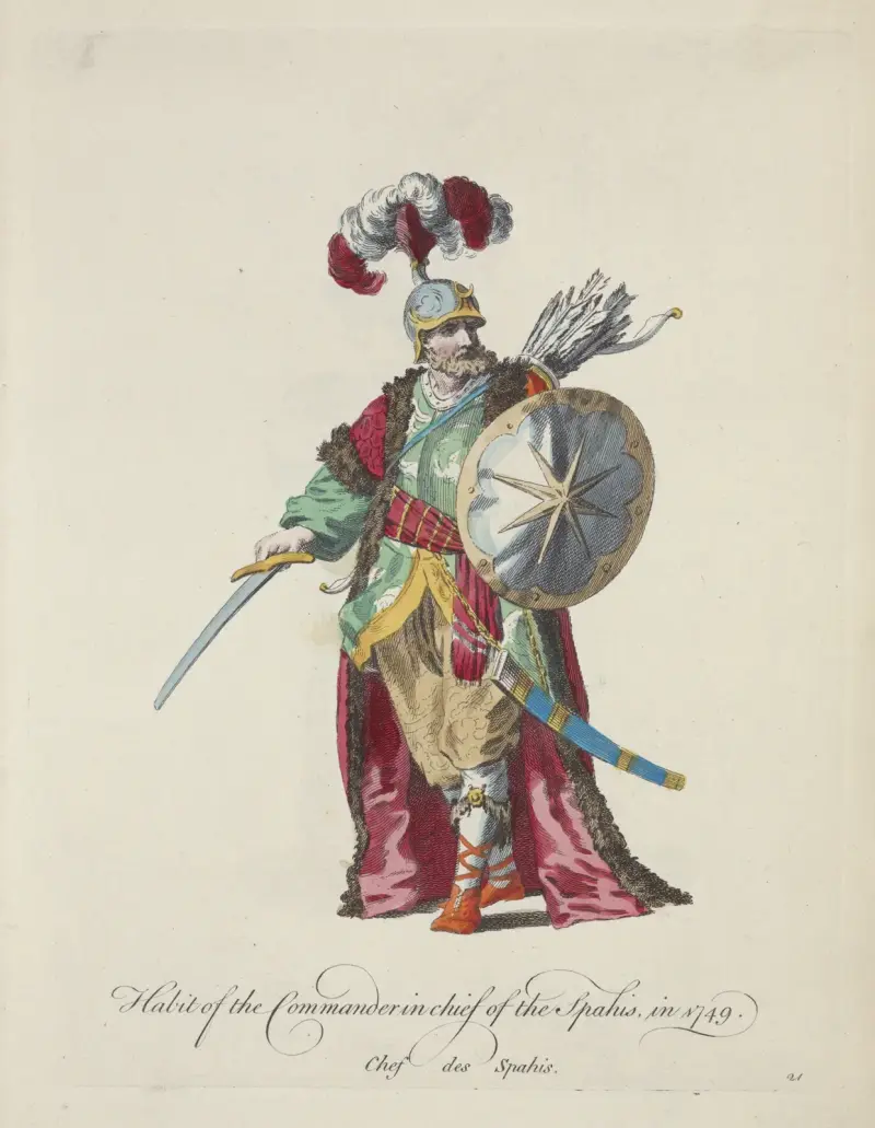 Tracht des Oberbefehlshabers der Spahis, 1749. Chef des Spahis von Charles Grignion