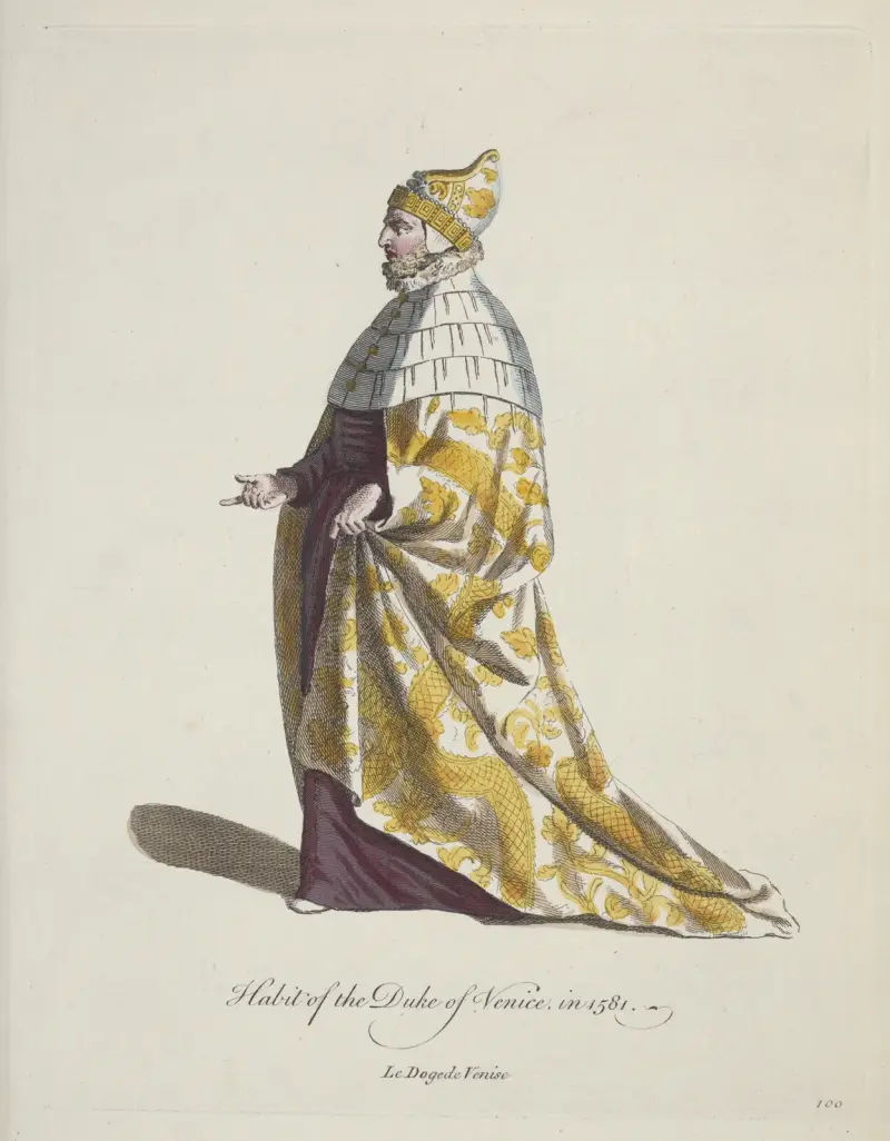 Strój doży weneckiego. Le Dogede Venise., Charles Grignion