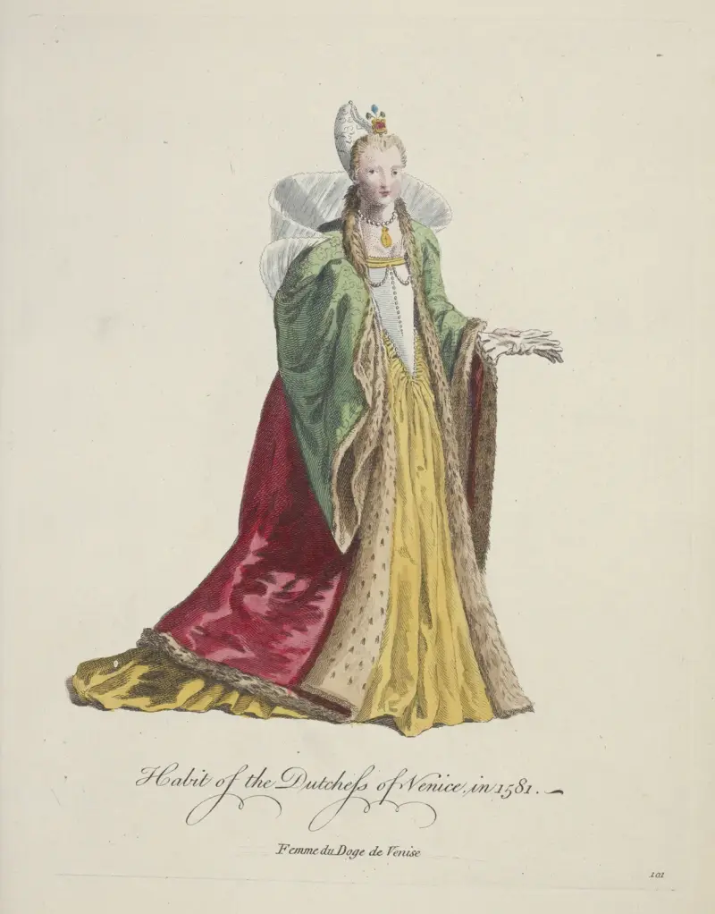 Die Tracht der Herzogin von Venedig 1581 von Charles Grignion