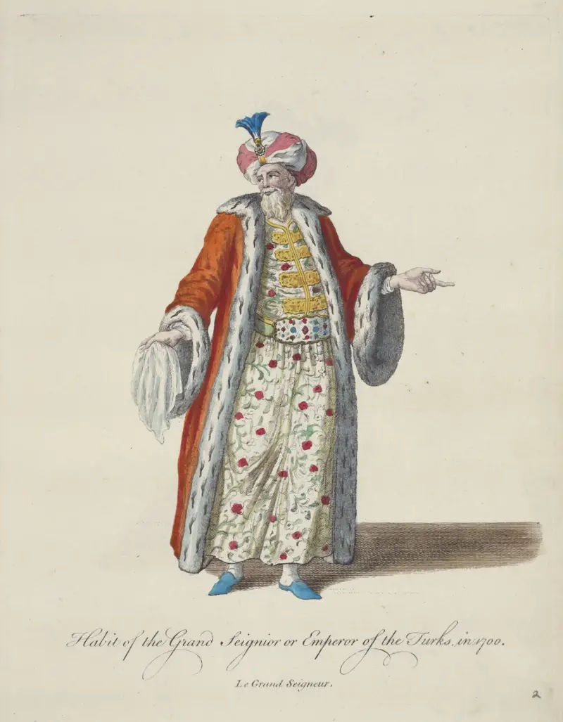 Oděv velkého sultána neboli tureckého císaře roku 1700, Charles Grignion