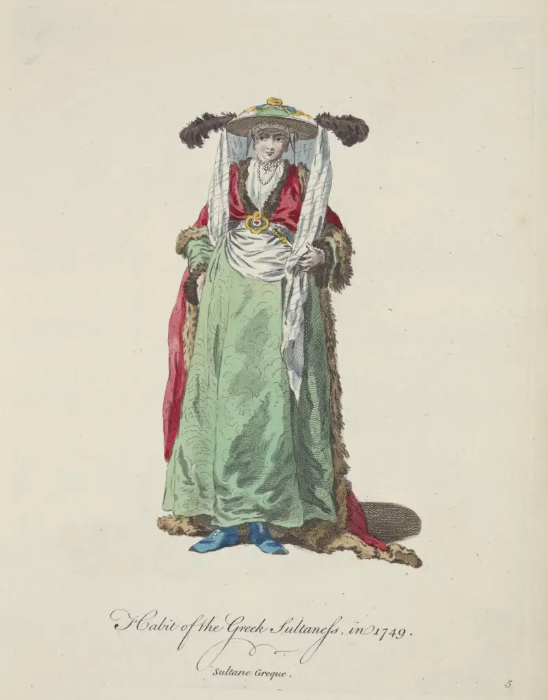 Grekisk sultaninnas dräkt 1749 av Charles Grignion