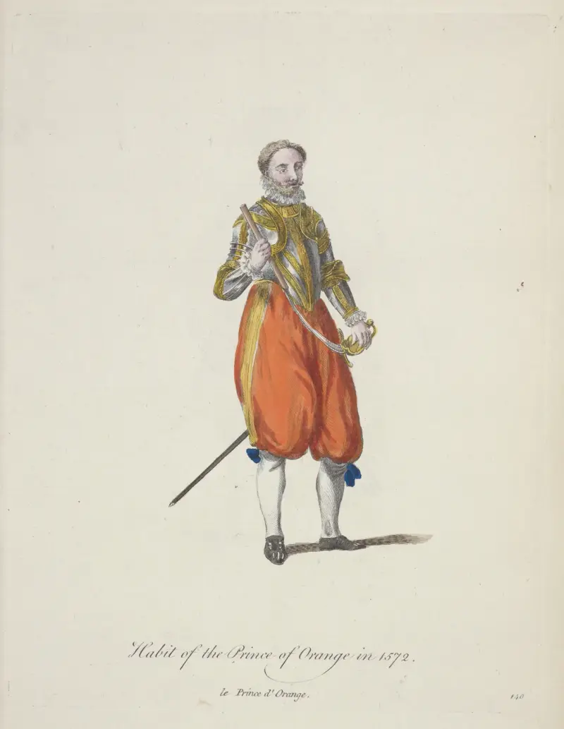 Strój księcia Oranii w 1572 roku. Le Prince d’Orange, Charles Grignion