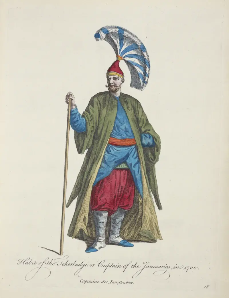 Dräkt för tchorbadgi eller kapten för janitsjarerna, 1700 av Charles Grignion