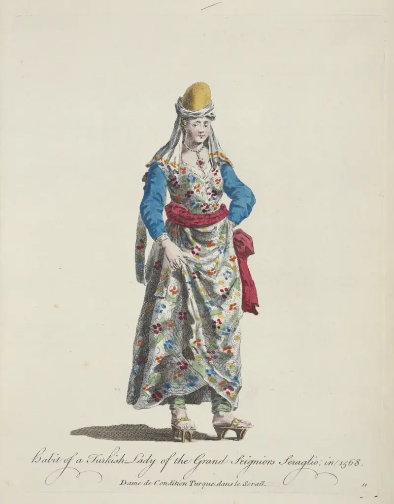 Tracht der vornehmen türkischen Dame im Serail des Großherrn, 1568 von Charles Grignion