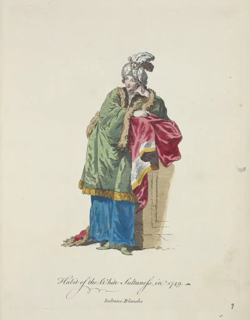 Vit sultaninnas dräkt 1749. Sultane blanche. av Charles Grignion