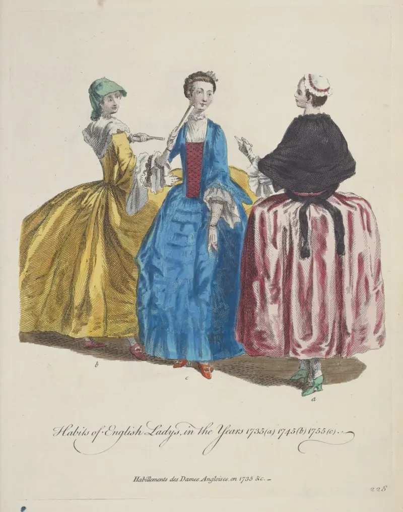 Gewohnheiten englischer Damen in den Jahren 1735 (a) 1745 (b) 1755 (c) von Charles Grignion
