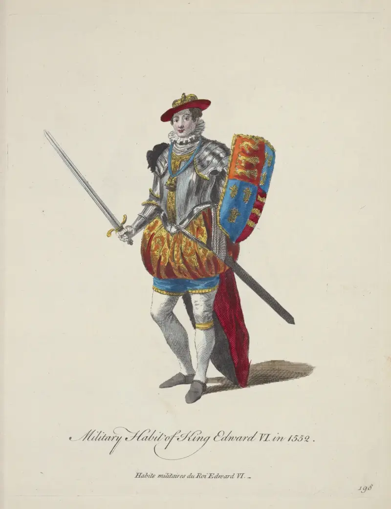 Militärtracht König Eduards VI. im Jahr 1552 von Charles Grignion