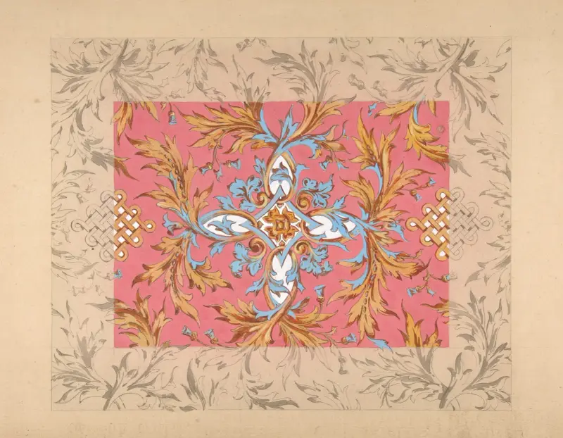 Takdekoration med blommönster av Jules-Edmond-Charles Lachaise