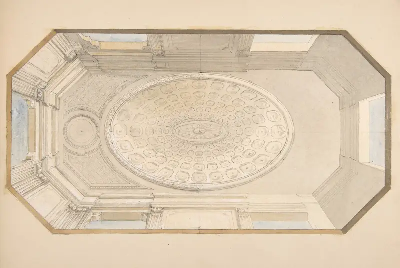 Design för ett koffrerat tak (1800-talet) av Jules-Edmond-Charles Lachaise
