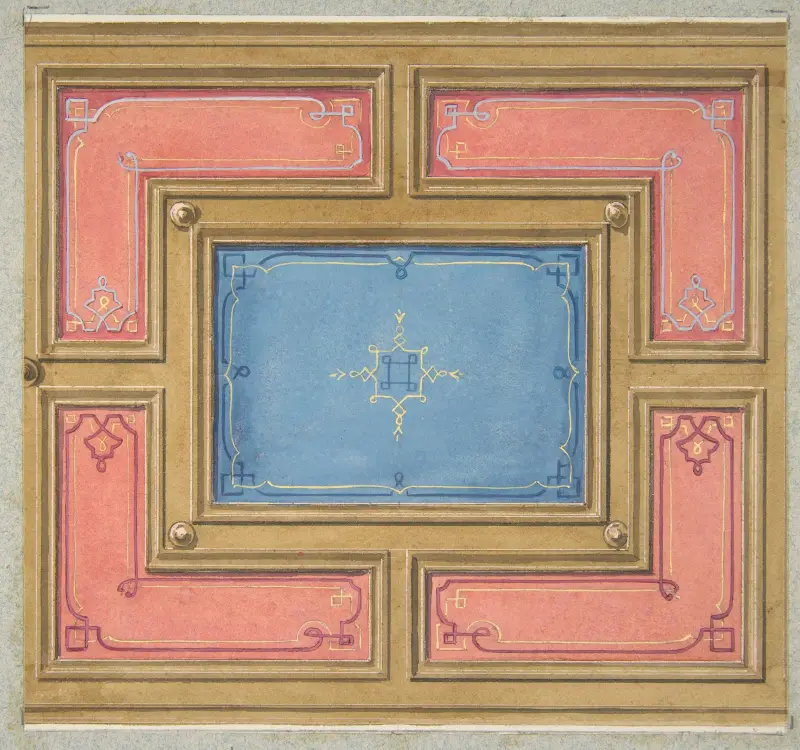 Entwurf für eine Kassettendecke von Jules-Edmond-Charles Lachaise