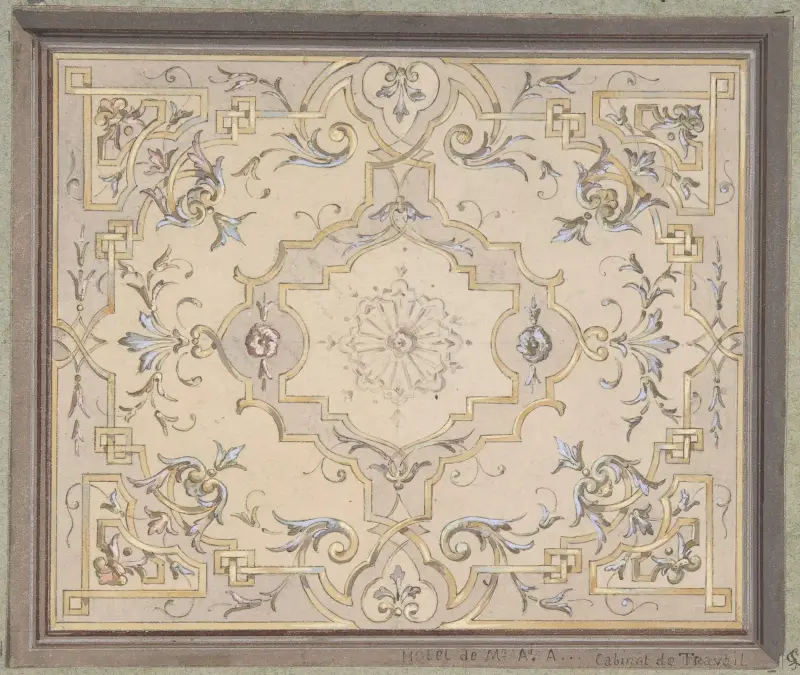 Design för ett tak till ett arbetsrum (1800-talet) av Jules-Edmond-Charles Lachaise