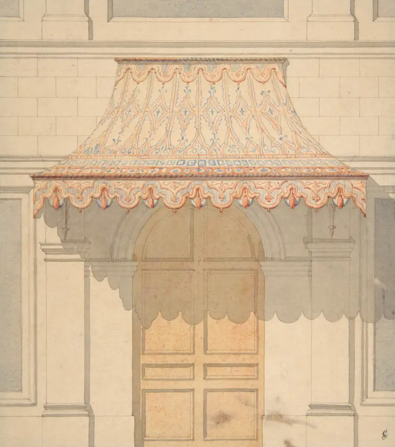 Design for an awning over a door, in Moorish style av Jules-Edmond-Charles Lachaise