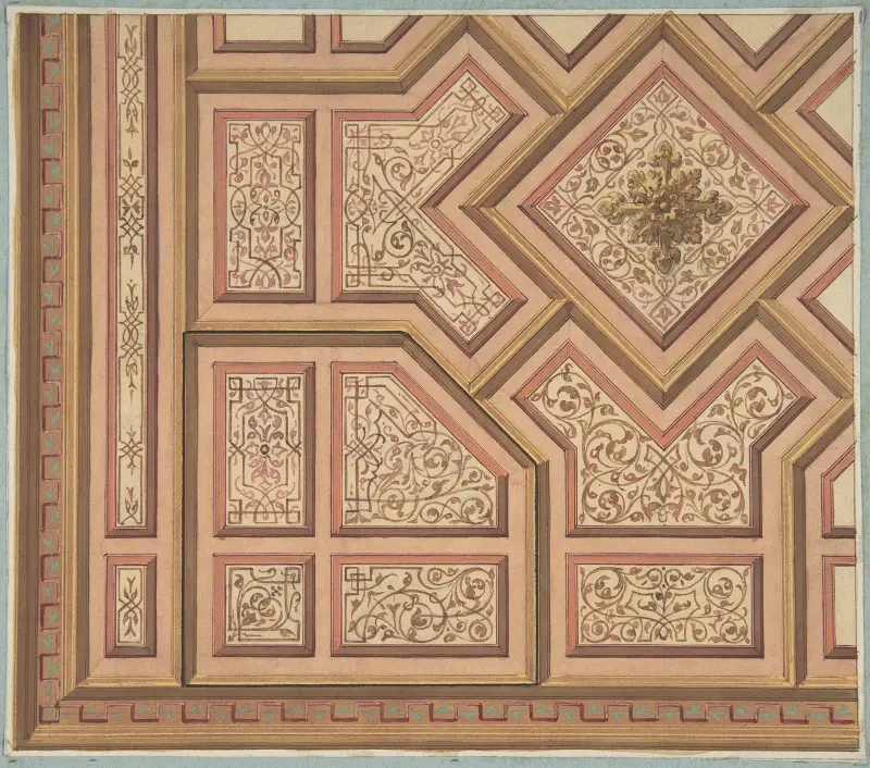 Design for Ceiling, Château de Cangé av Jules-Edmond-Charles Lachaise