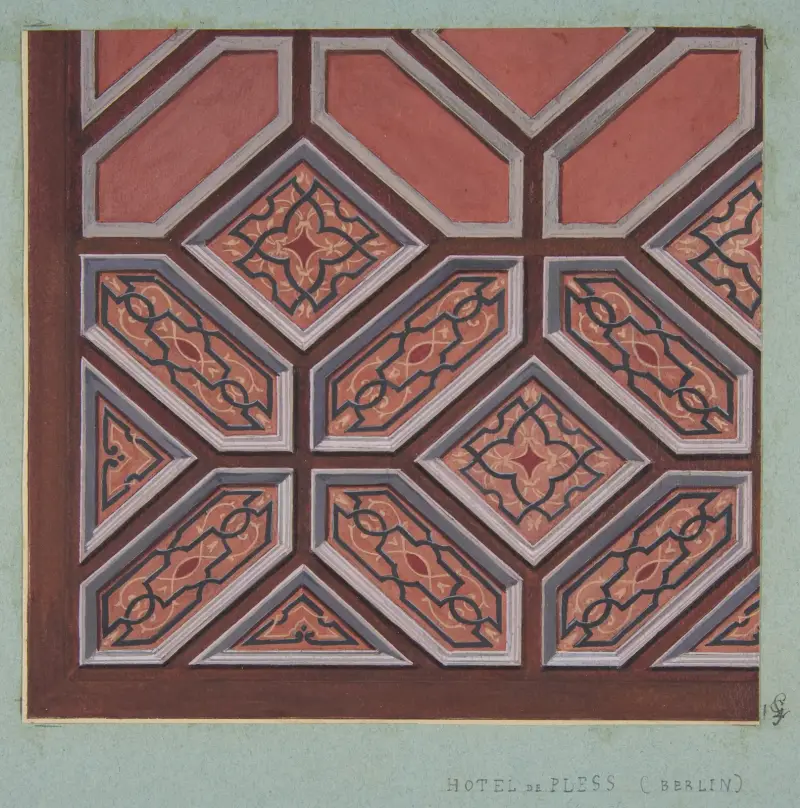 Design for Ceiling Decoration Hôtel de Pless, Berlin av Jules-Edmond-Charles Lachaise