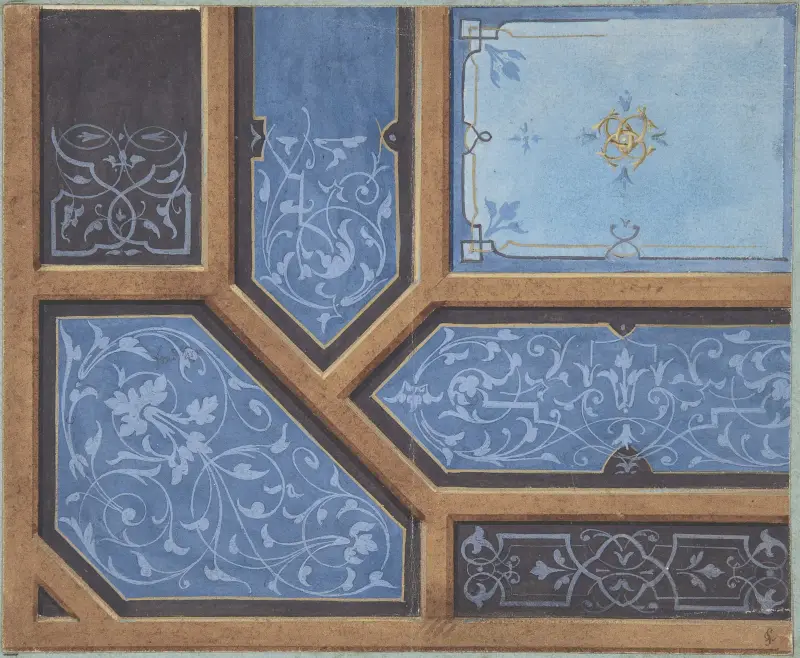 Design for Dining Room Ceiling, Château de Cangé av Jules-Edmond-Charles Lachaise
