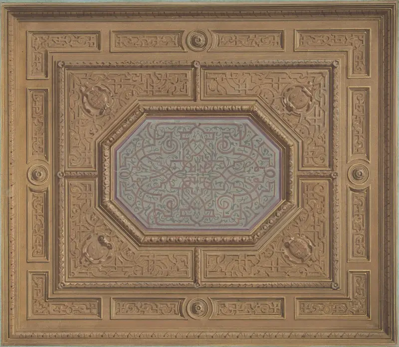 Takdekoration för matsalen, Neudeck (1800-talet) av Jules-Edmond-Charles Lachaise