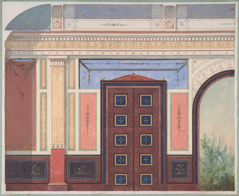 Design för tak- och väggutsmyckning, Deepdene, Dorking, Surrey av Jules-Edmond-Charles Lachaise