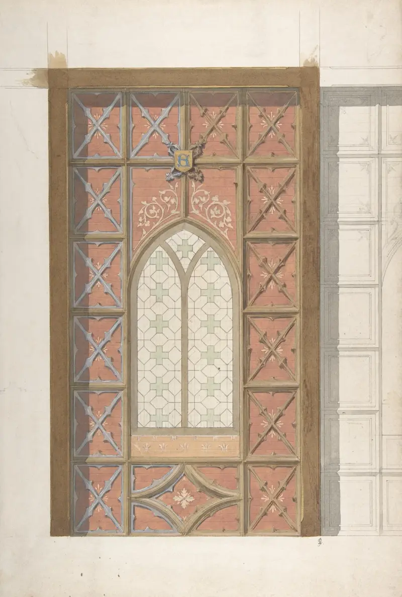 Fönsterutsmyckning, Saint Clotilde av Jules-Edmond-Charles Lachaise