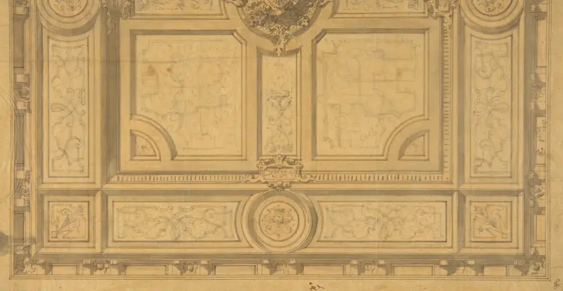 Förslag till halv takdekoration, Fontainebleau av Jules-Edmond-Charles Lachaise