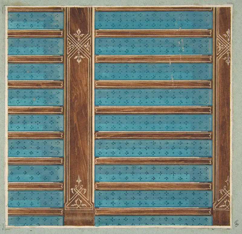 Design för dekoration av bjälktak av Jules-Edmond-Charles Lachaise