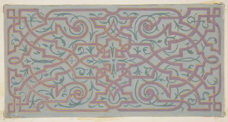 Design för takutsmyckning med bandverk av Jules-Edmond-Charles Lachaise