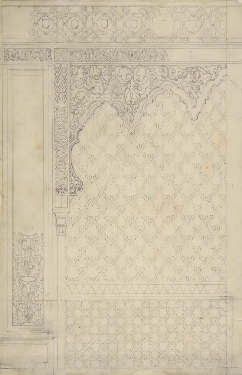 Entwurf für eine Wanddekoration mit islamischen Motiven, 19. Jahrhundert von Jules-Edmond-Charles Lachaise