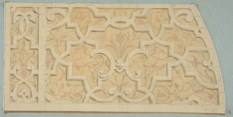 Entwurf für die Dekoration des Treppenhauses im Château d’Ognon des M. de Machy (Oise, Frankreich) von Jules-Edmond-Charles Lachaise