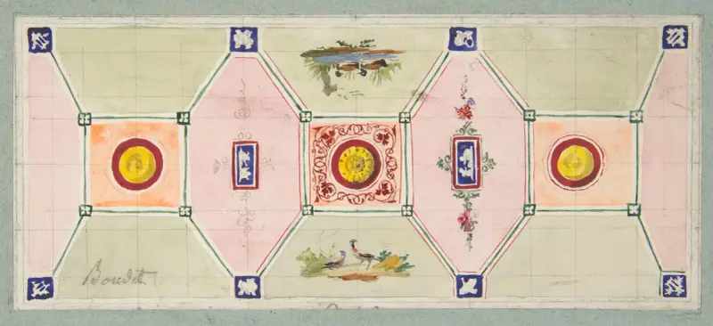 Design för målad dekor i en bagares butik av Jules-Edmond-Charles Lachaise