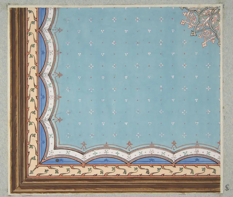 Design för målad takdekoration (1800-talet) av Jules-Edmond-Charles Lachaise