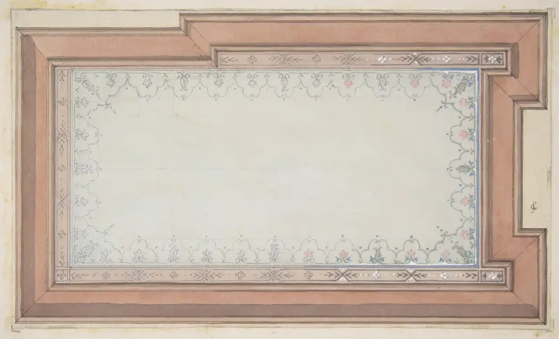Design för målad takdekoration av Jules-Edmond-Charles Lachaise